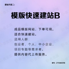 网站快速建站（模版建站B）服务套餐